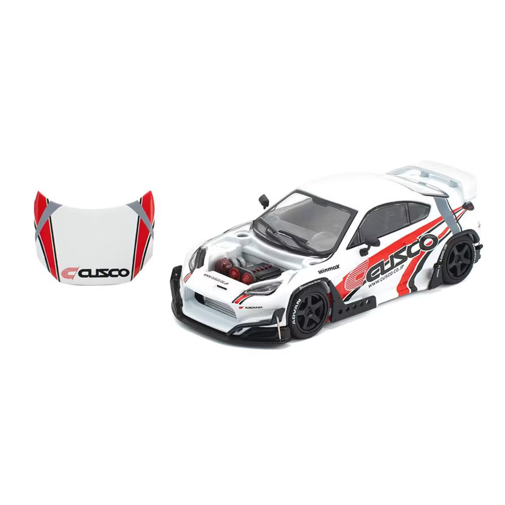 Toyota Pandem GR86 "Cusco" White with Racing Graphics 1/64 Diecast Model Car - Image 2