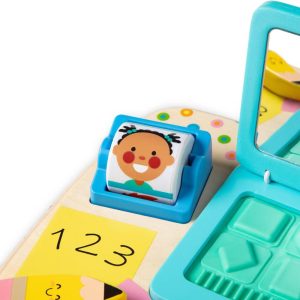 Wooden Work & Play Desktop Activity Board Infant and Toddler Sensory Toy: Baby Learning Toy, Fine Motor Skills