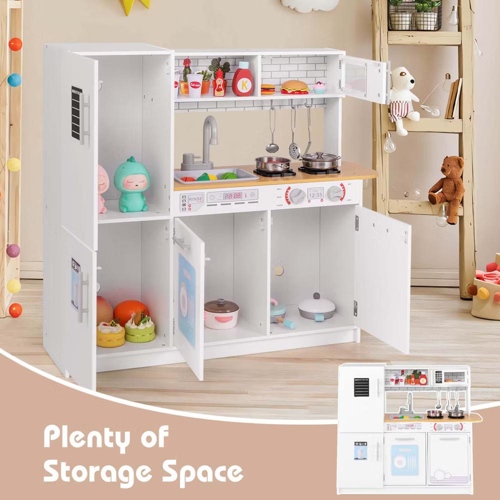 Kids Kitchen Play Set with Stove Removable Sink Oven Microwave Dish Washer - Image 4