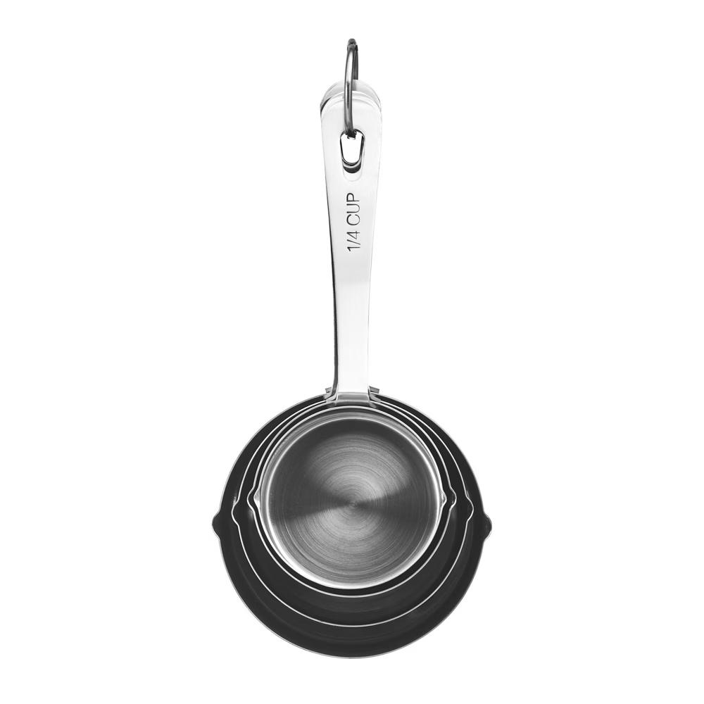 Amco Stainless Steel Measuring Cups (Set of 4), Baking Essentials with Dual Spouts for Left & Right-Handed Use, 1 Cup, 1/2 Cup, 1/3 Cup, 1/4 Cup - Image 2