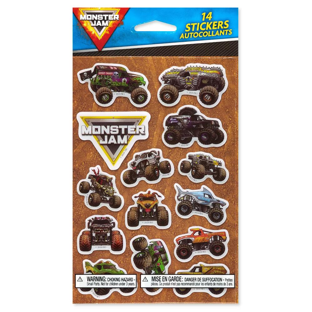 Monster Jam Puffy Stickers for Kids, 3D Monster Trucks and Logos 14ct, 1 Sheet - Image 4