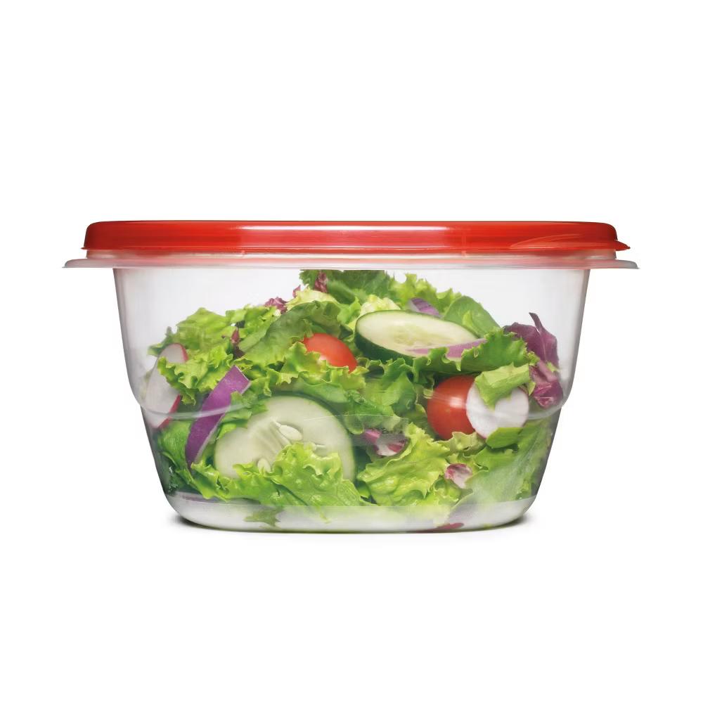 4pk 5.2c TakeAlongs Deep Square Food Storage Containers Ruby Red: Plastic Containers with Lids, Dishwasher-Safe - Image 4