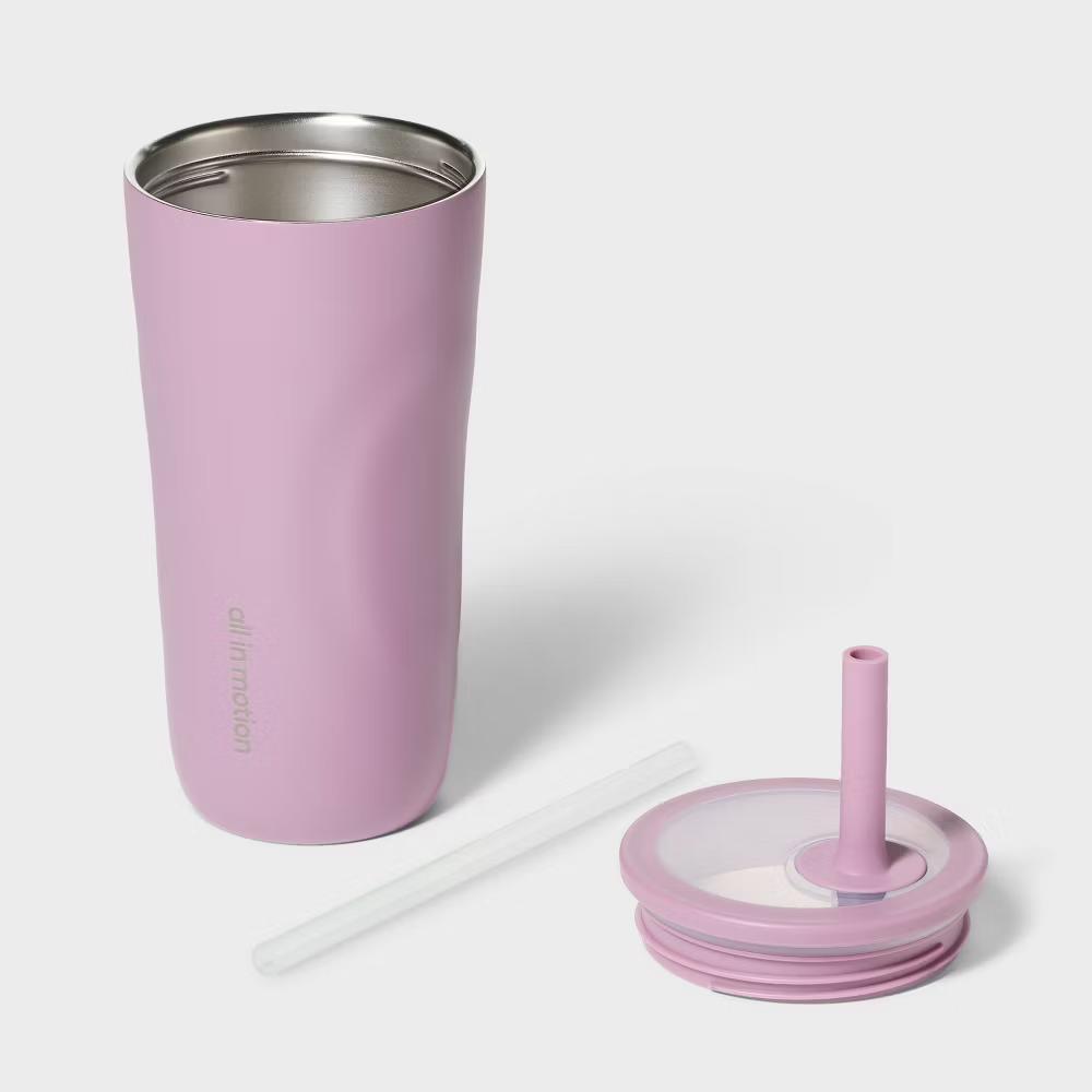 20 fl oz Stainless Steel Tumbler with Straw - Image 11