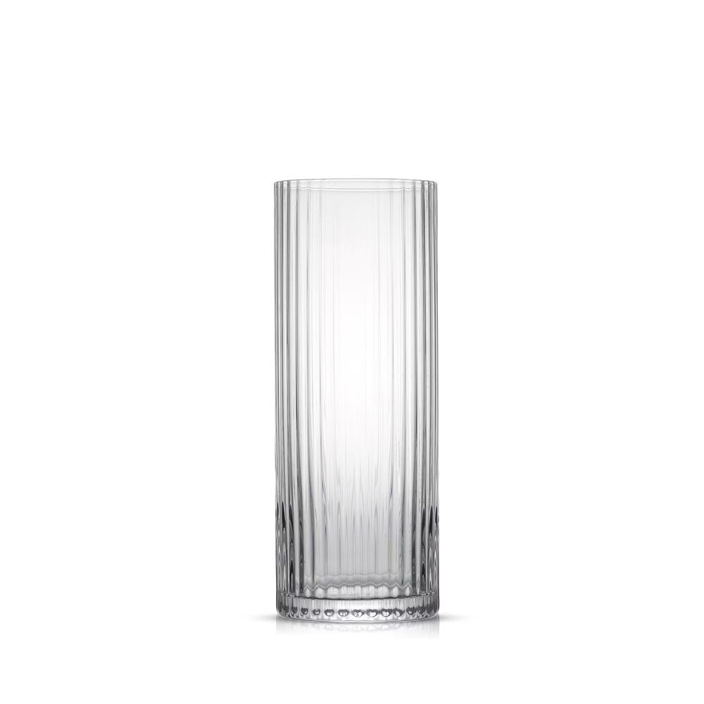 JoyJolt Elle Fluted Highball Juice Tumblers Glass - 16 oz Water Glasses- Set of 2 - Image 3