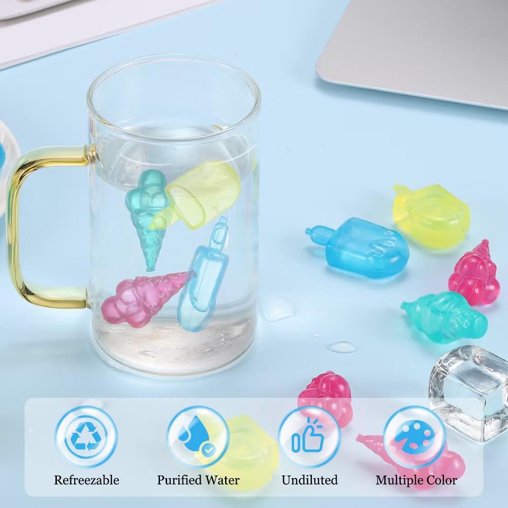 Plastic Reusable Ice Bar Shape Ice Cube Tray 4.8 x 2.5 cm / 1.89 x 0.98 Inch Yellow/Blue/Pink 24 Pcs - Image 2