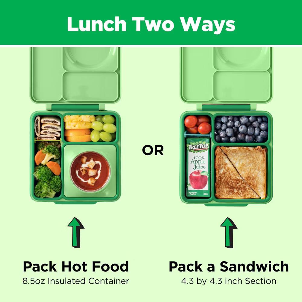 OMIEBox Insulated Bento Lunch Box with Leakproof Thermos Food Jar 3 Compartments - Image 30