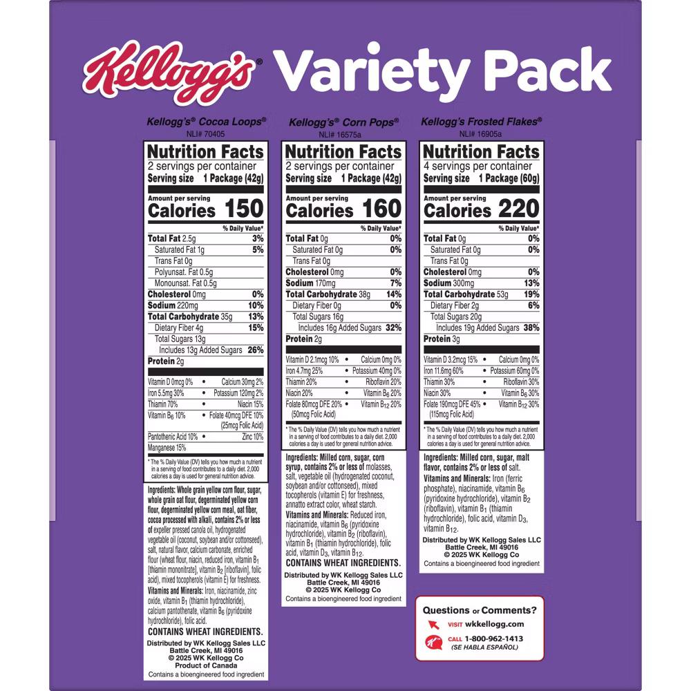 Kellogg's Variety Pack Breakfast Cereal Cups - 14.4oz/8ct - Image 7