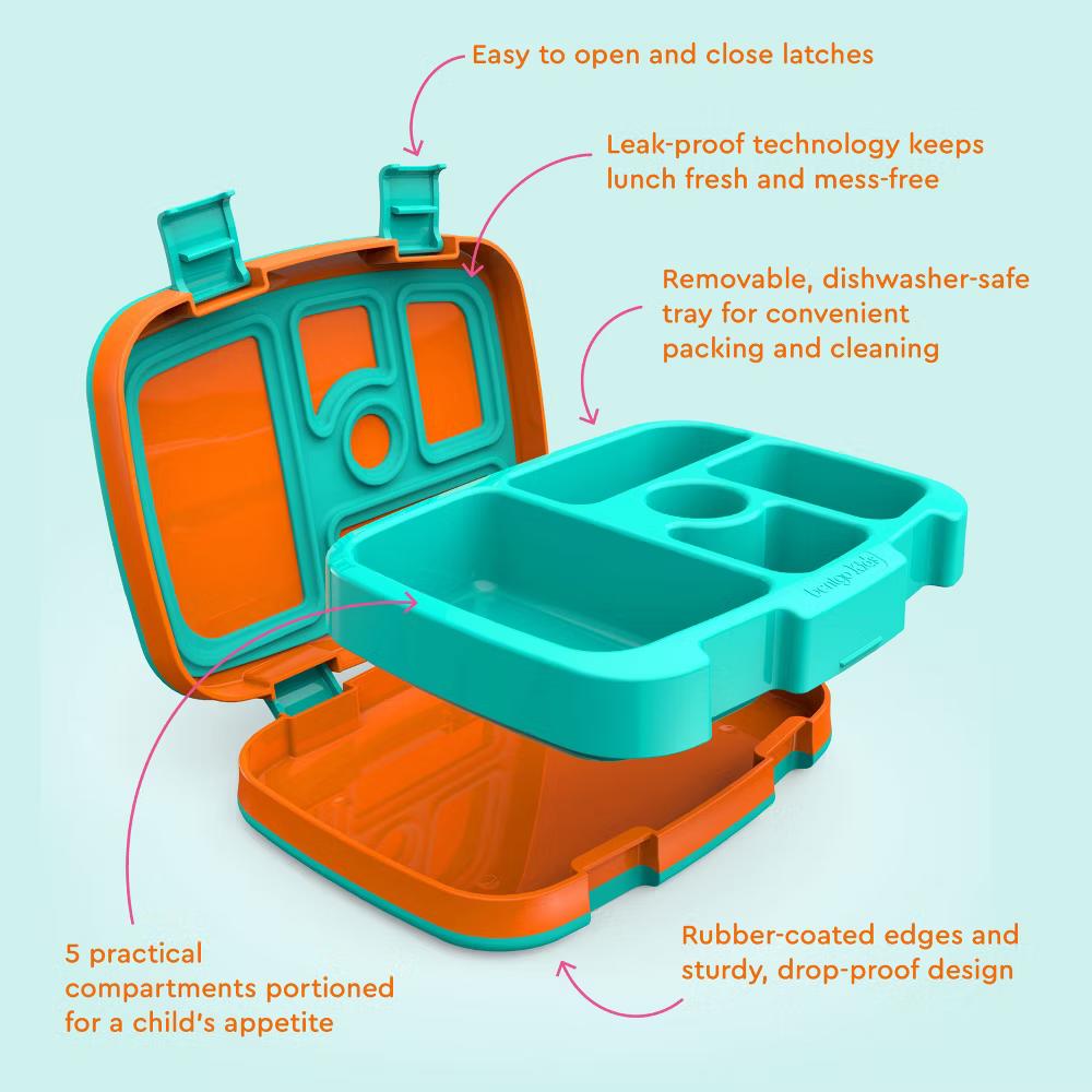 Kids' Brights Leakproof, 5 Compartment Bento-Style Kids' Lunch Box - Image 40
