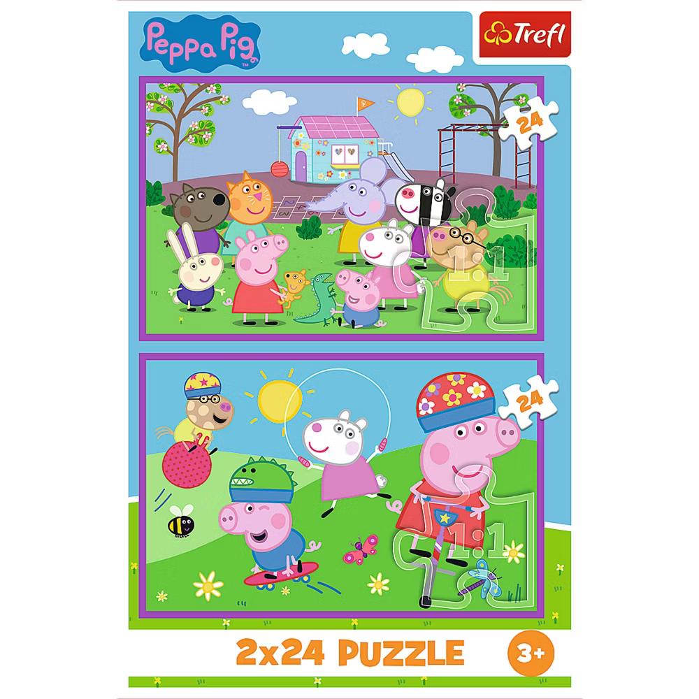 Kids Peppa on the Playground 2x24 Piece Jigsaw Puzzle