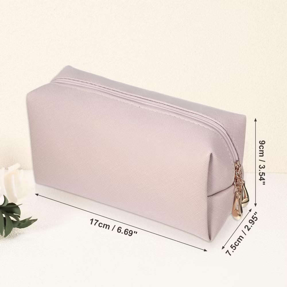 Small Portable Travel Cosmetic Bag Pink 6.69"x2.95"x3.54" 1 Pc - Image 4