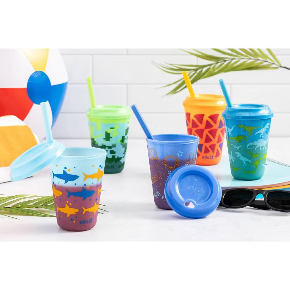12oz 4pk Plastic Chameleon Color Changing Cups with Twist on Lids - Image 9
