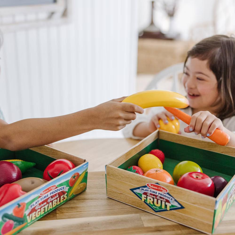 Play-Time Produce Fruit (9pc) and Vegetables (7pc) Realistic Play Food