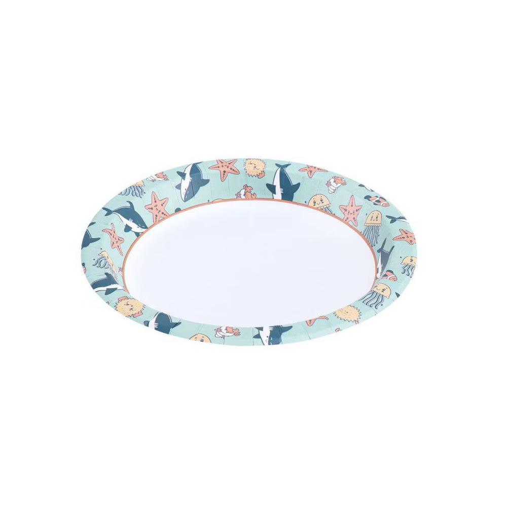 for kids' Happy Sea Creatures Disposable Paper Plates 8.5" - 24ct - Image 2