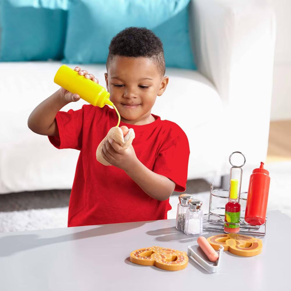 Condiments Set (6pc) - Play Food, Stainless Steel Caddy: Pretend Kitchen Toys, Fine Motor Skills - Image 7