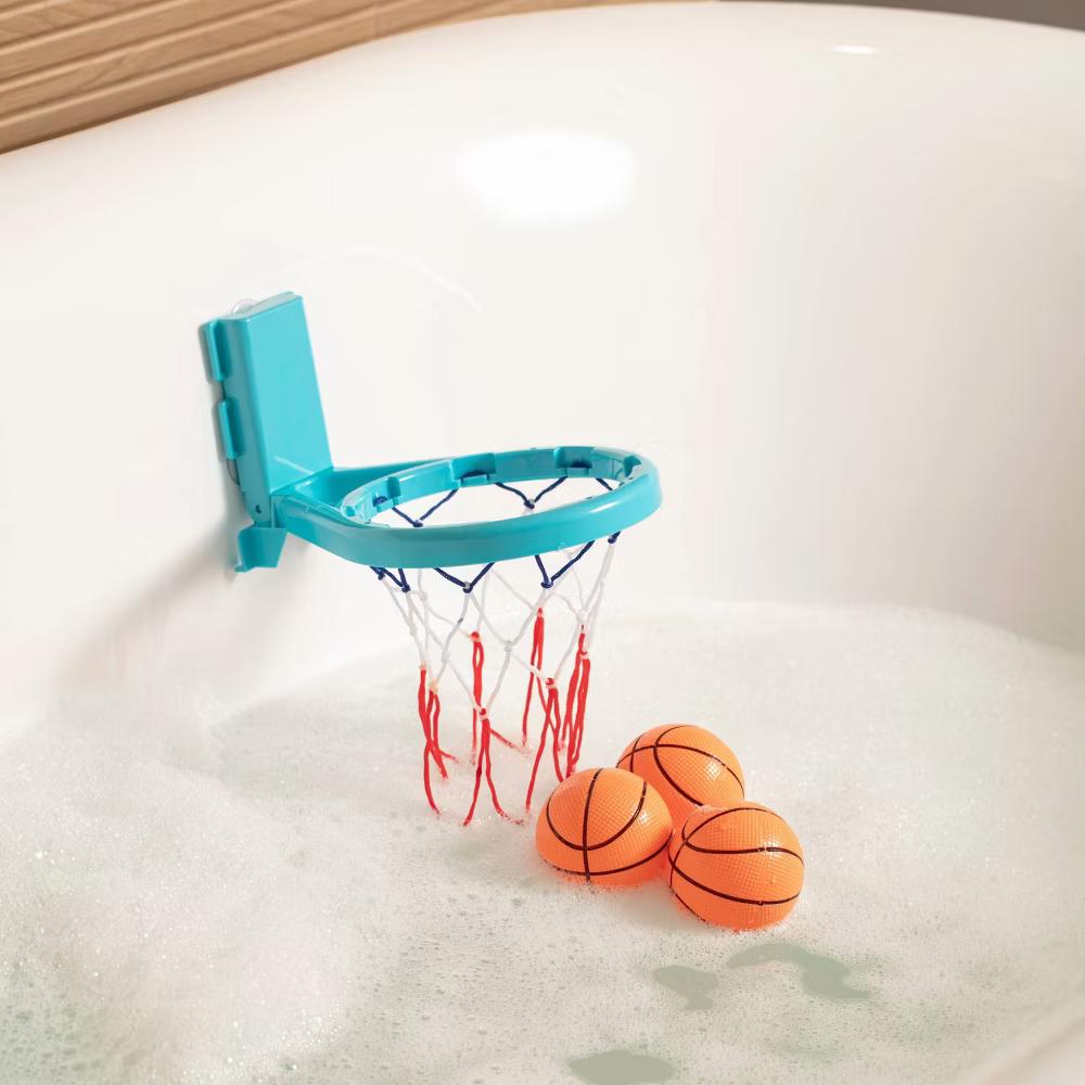Basketball Hoop Playset with Suction Cups & Tying Straps, 2 in 1 Mini Basketball Hoop for Bathtub & Door with 3 Soft Balls for Toddlers 1-3 - Image 6