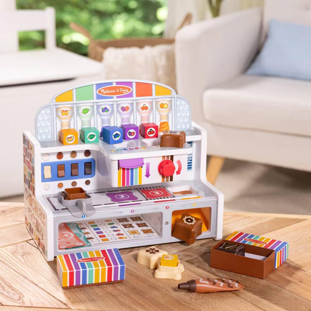 Wooden Chocolate Factory Pretend Play Set, Play Food Candy Maker for Boys and Girls: Creative Skills, Wooden Accessories - Image 10