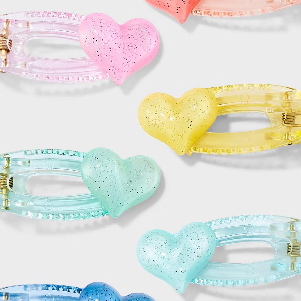 Heart Hair Clips - 6pk - Image 2