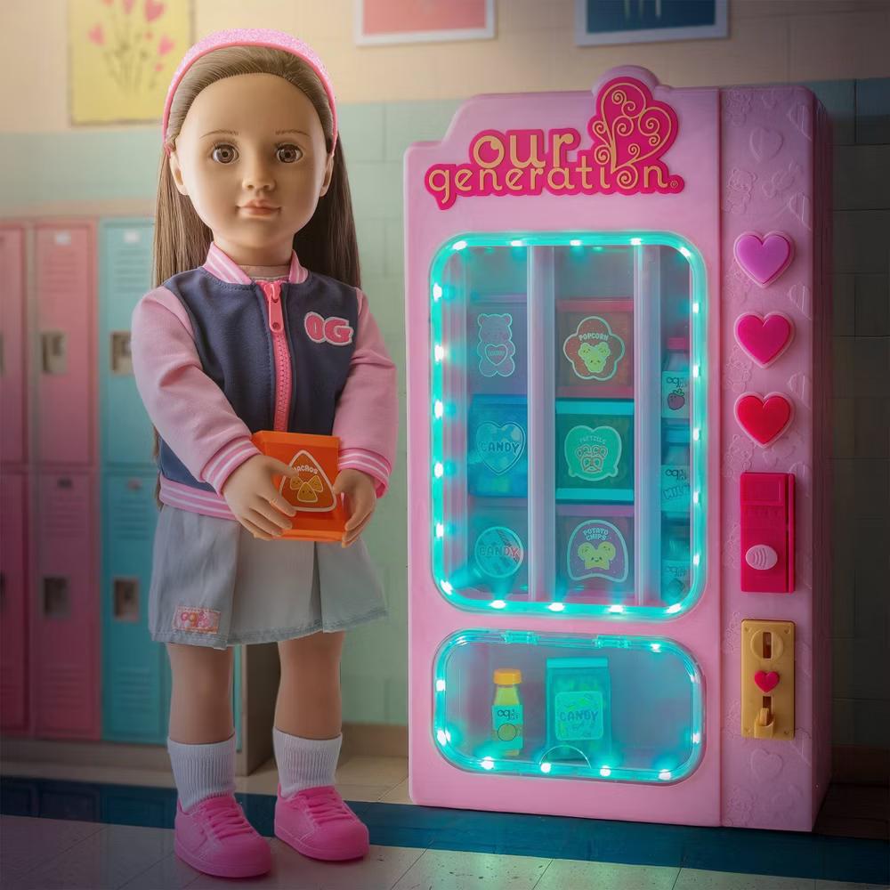 Snacktime Fun Pink Vending Machine & Play Food Accessories Set for 18" Dolls - Image 6