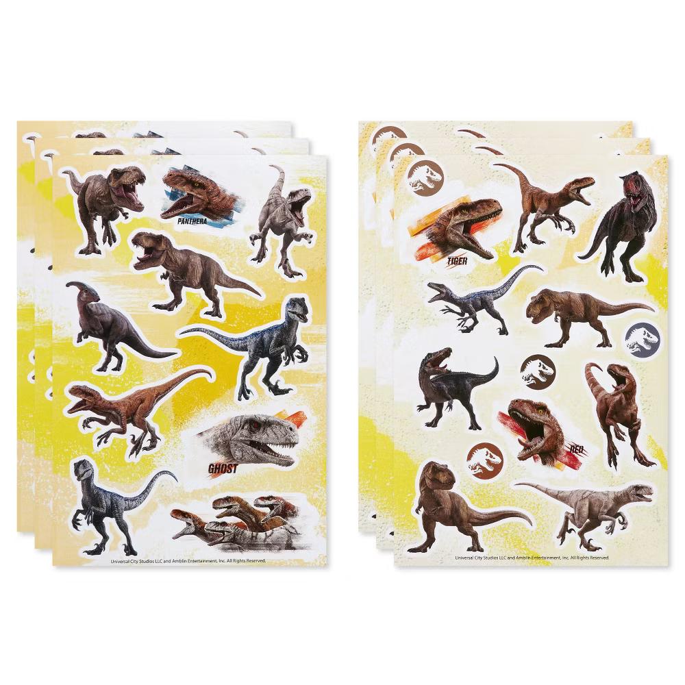 Jurassic World Dominion Stickers for Kids, T-Rex and Velociraptor 72ct, 6 Sheets - Image 5