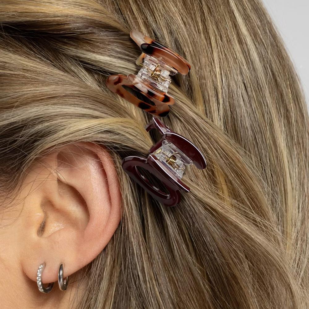 lüxe Mini Acrylic Open Cut Oval Claw Clips - 5pcs: Hair Styling, All Hair Types - Image 4