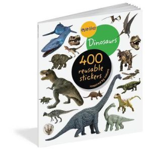 Eyelike Stickers Dinosaurs - Workman: 400 Reusable Kids & Planner Stickers, 12 Sheets, Dinosaur Theme