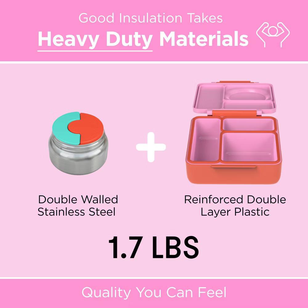 OMIEBox Insulated Bento Lunch Box with Leakproof Thermos Food Jar 3 Compartments - Image 54