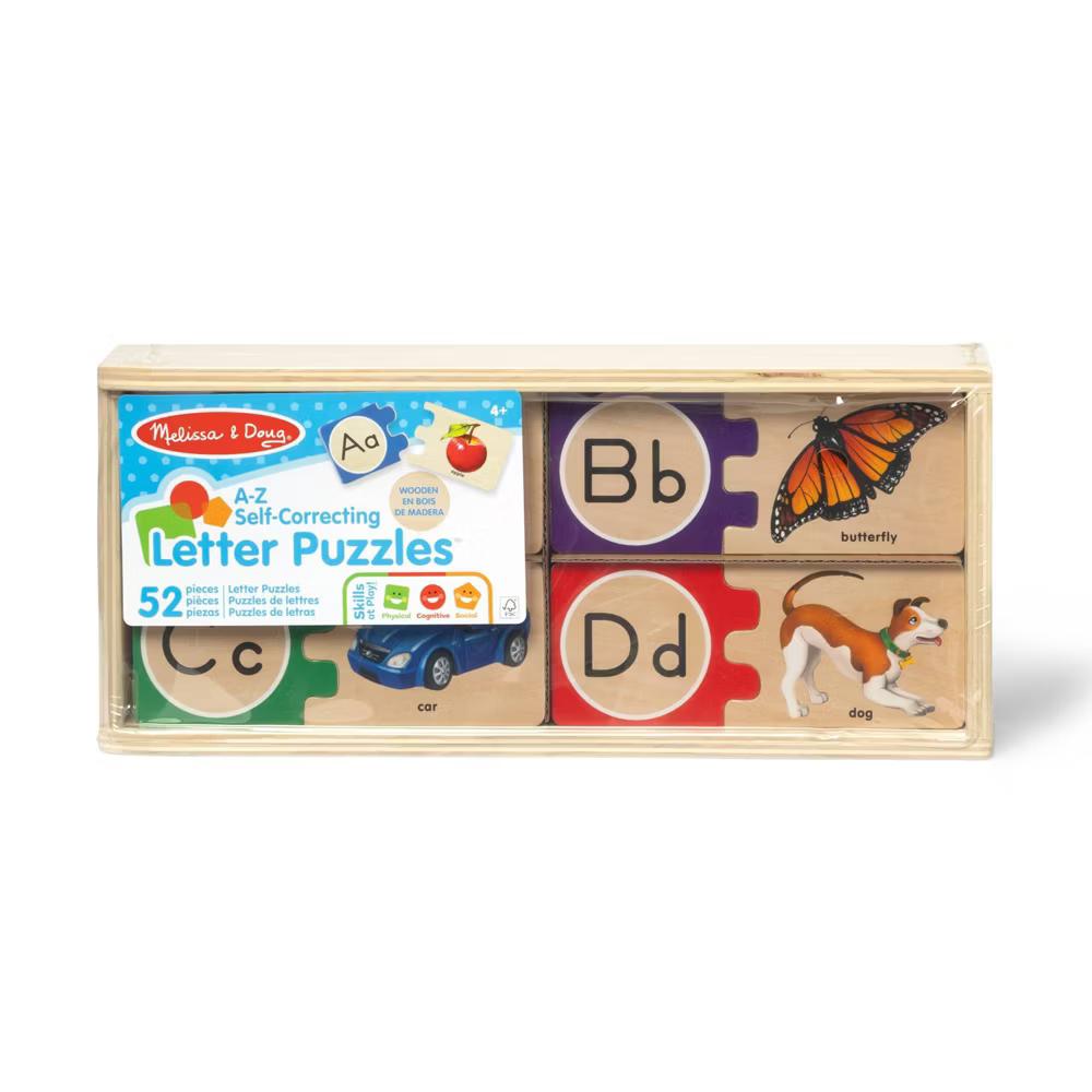Self-Correcting Alphabet Wooden Puzzles with Storage Box 52pc: Educational Toddler Toy, Language & Motor Skills - Image 4