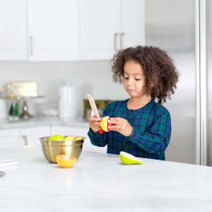 Cutting Fruit Set - Wooden Play Food Kitchen Accessory: Pretend Kitchen Wooden Toy Set, 17 Pieces
