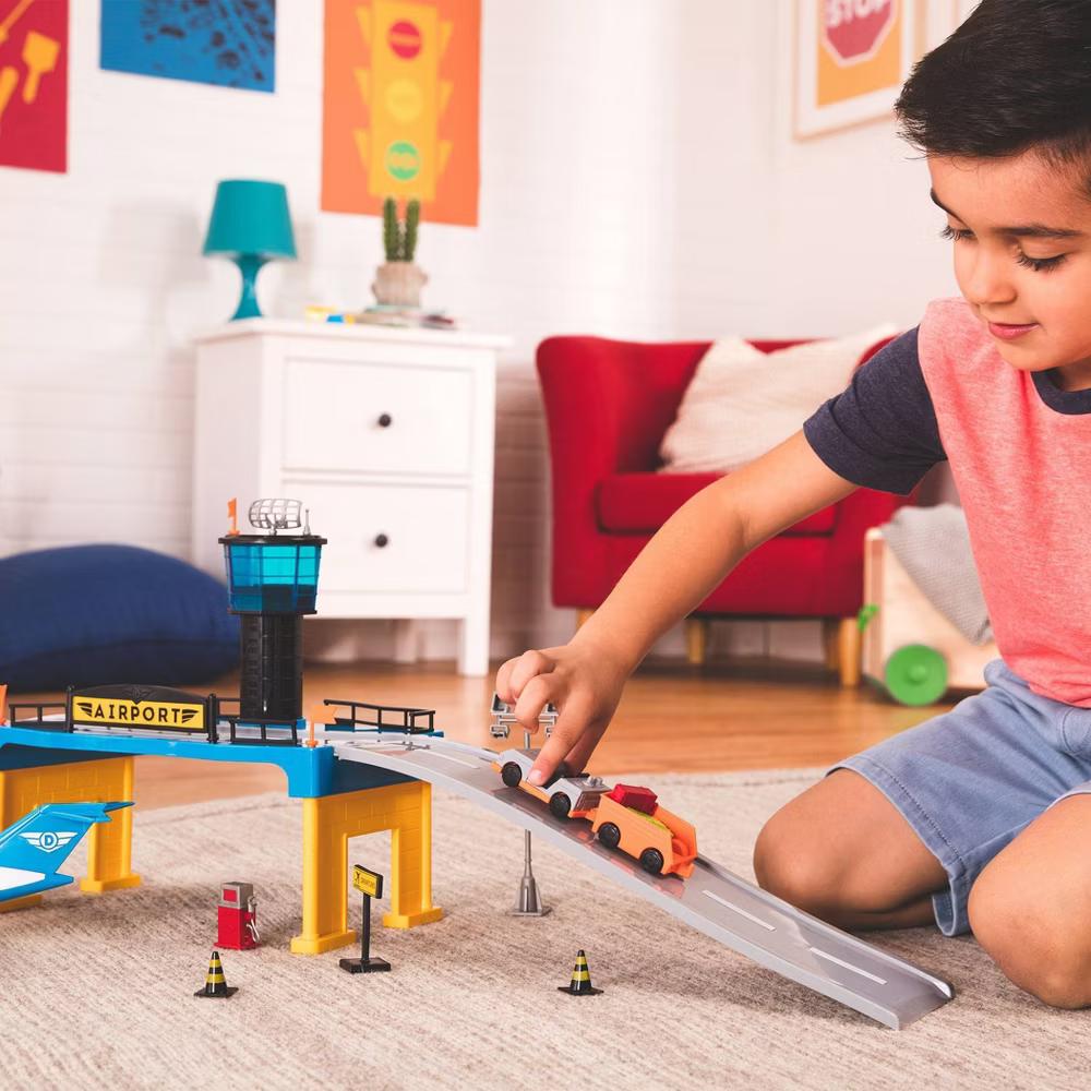 by Airport Playset with Small Toy Airplane 32pc Toy Vehicle Playsets - Image 6
