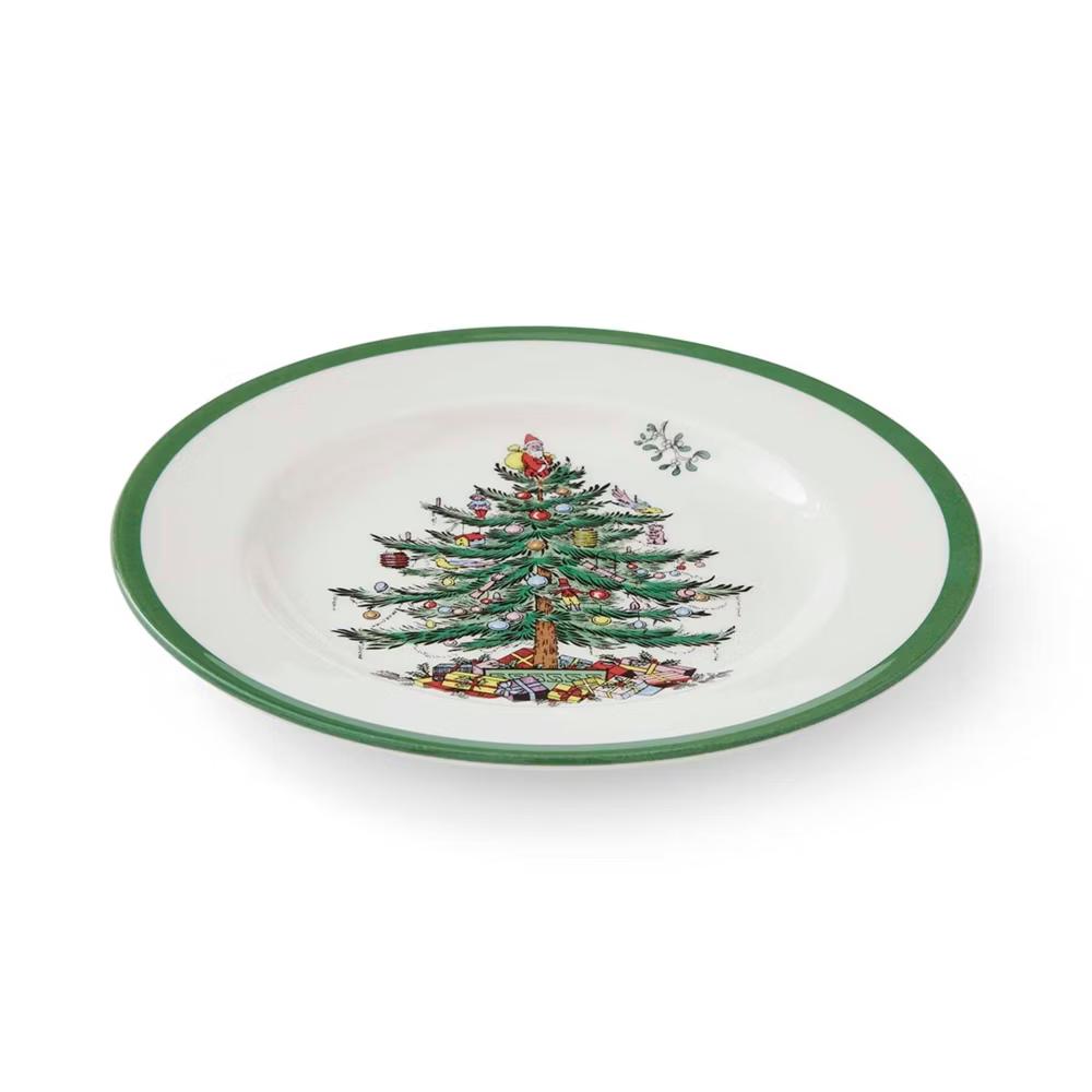 Spode Christmas Tree 8 Inch Salad Plates, Set of 4, Holiday Earthenware Tableware Gift, Festive Small Dinner Plate, Made in England - Image 6