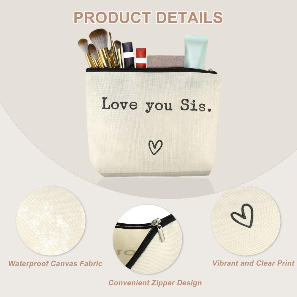 Women's Birthday Makeup Bag Beige 1 Pc - Image 9