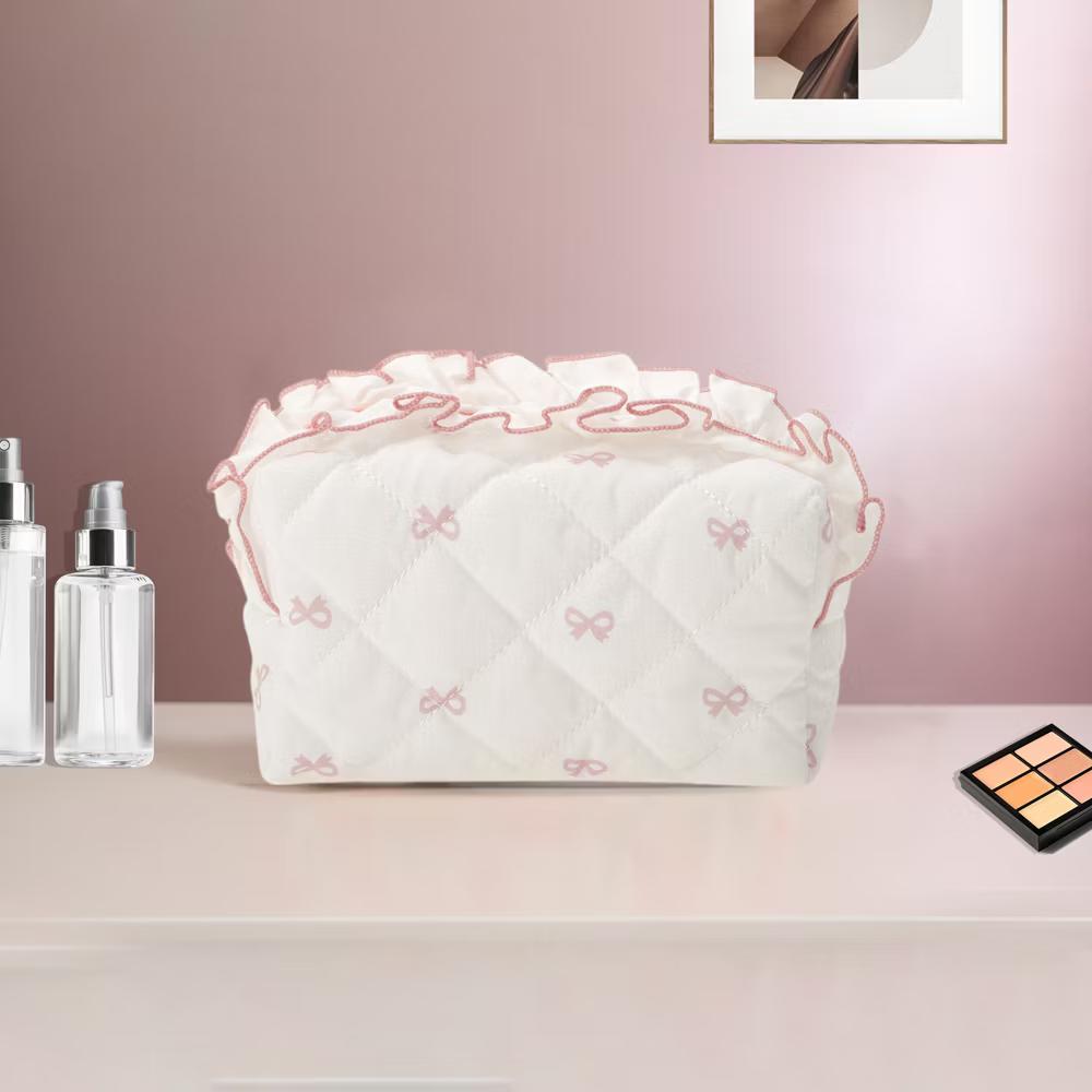 Lace Bow Ruffles Makeup Bag 1 Pc - Image 12
