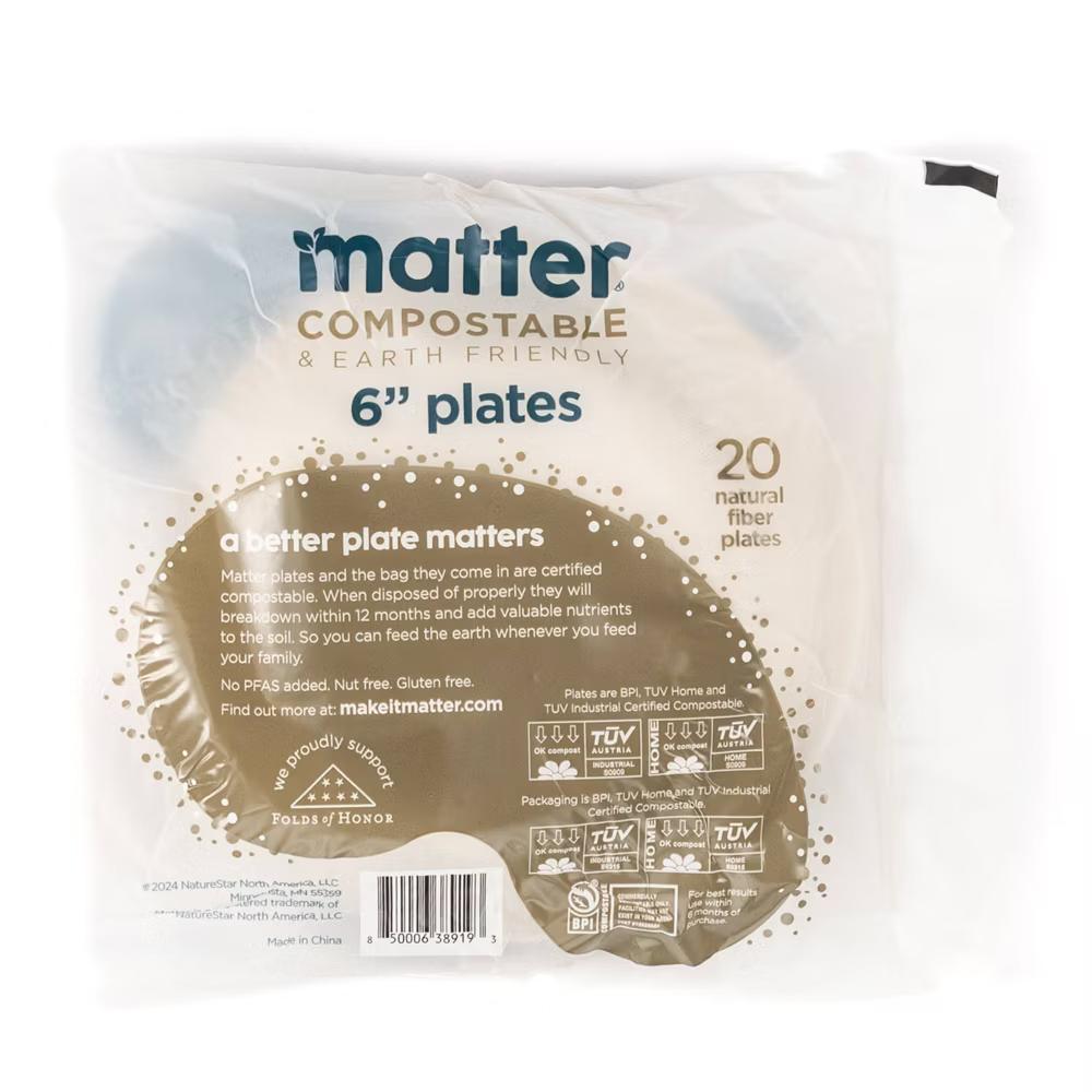 Compostable Fiber Disposable Dessert Plates 6" - Natural - 20ct - Image 10