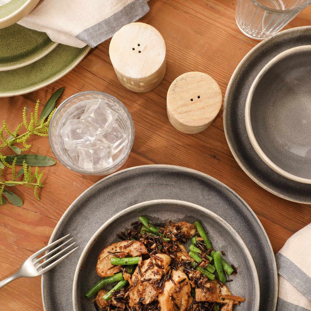 Manila Bay 16-Piece Stoneware Dinnerware Set, Service for 4, Reactive Glaze, Assorted Colors, Modern Artisan Design - Image 3
