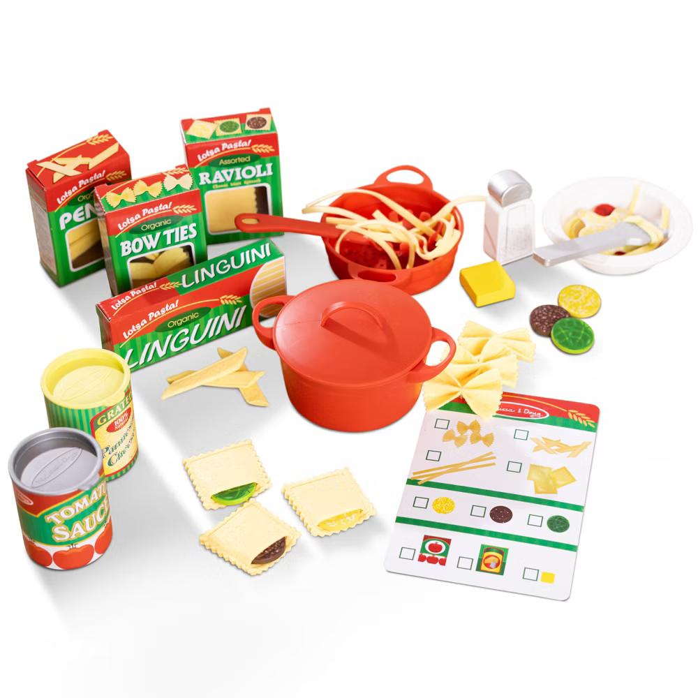 Prepare & Serve Pasta Play Food Set: Creative Pretend Kitchen Accessories, 55 Pieces - Image 2