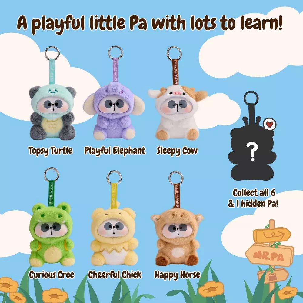 Mr. Pa Animal Daycare Series Collectible Plush Panda Stuffed Animal Surprise Blind Box Keychain