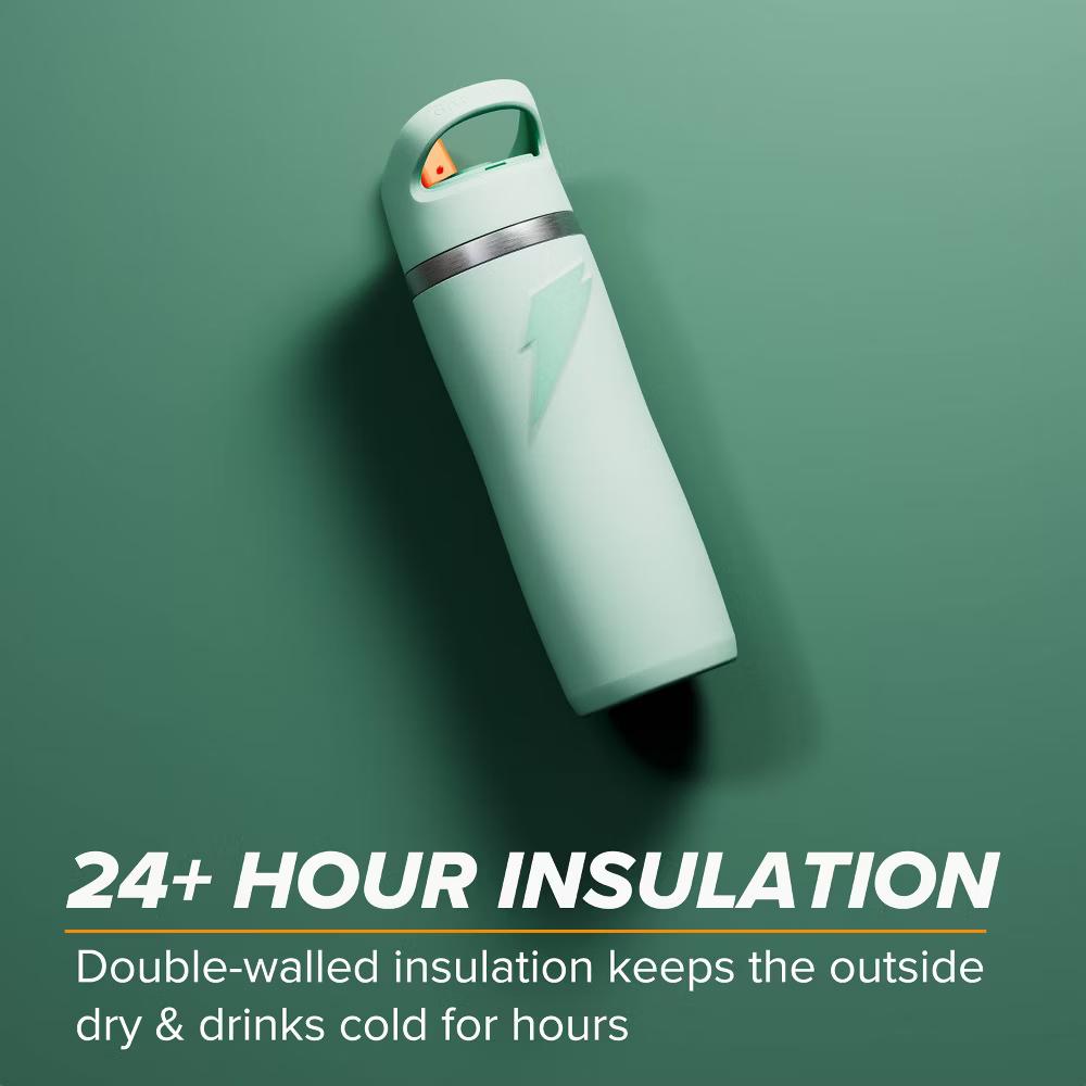 Gatorade 22oz Stainless Steel Water Bottle with Straw - Image 2