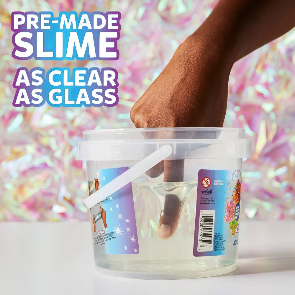 Elmer's Gue 3lb Glassy Clear Deluxe Premade Slime Kit with Mix-Ins: Sensory Development, Storage Container, Ages 3+ - Image 2