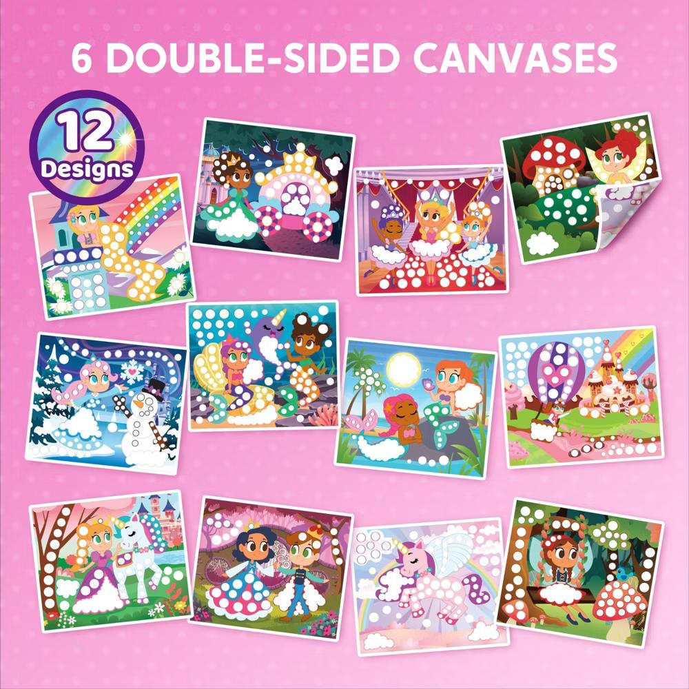 Unicorns & Princess Dot Art Paper Craft Kit for Girls Age 3+ No Mess DIY Stickers Kids School Arts & Crafts Supplies Birthday Gifts Party favors - Image 8