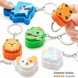 12 Pcs Animals Fidget Clicker Toys Sensory Fidget Toys Keychain for Relief Stress Anxiety Hyperactivity Birthday Gifts Goodie Bags Stuffers