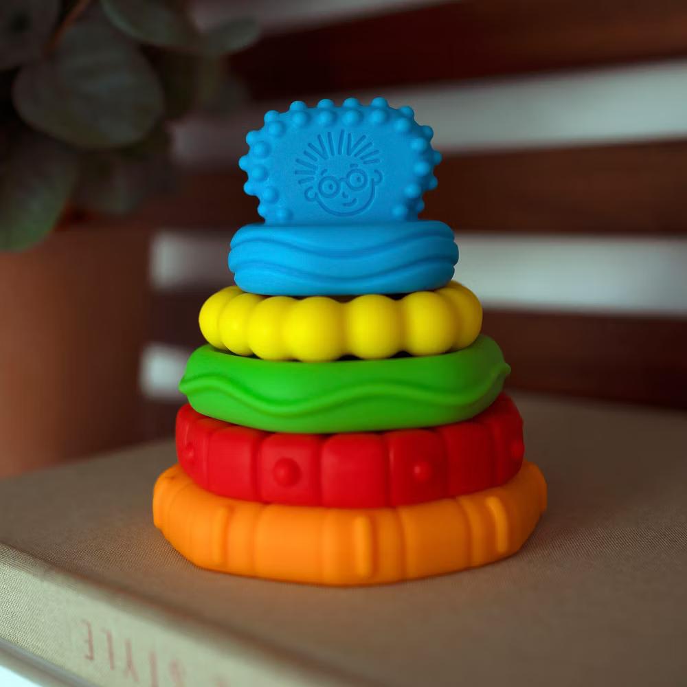 Baby Einstein Stack & Teethe Multi-Textured Teether Toy: BPA-Free, Multiple Activities, Sensory Development - Image 6