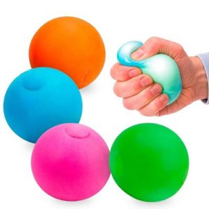 Playbees Stress Balls 4-Pack - 2 Inch Soft Squeeze Balls - Sensory Fidget Toys for Kids and Adults, Hand Exerciser, Party Favors and Classroom Rewards