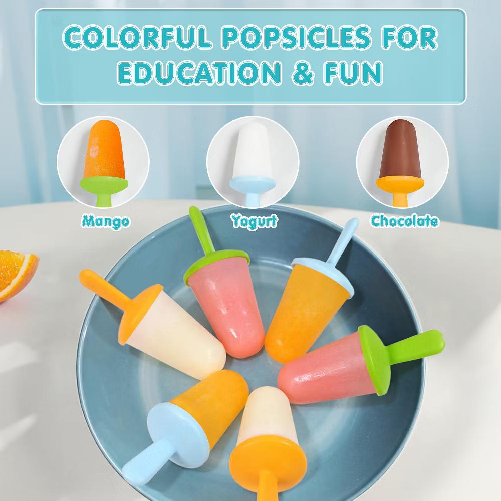 AEELLEEA 6 Cavity Silicone Popsicle Molds, BPA-Free Reusable Ice Pop Molds with Colorful Sticks, Easy Demold Frozen Treat Molds for Juice - Image 6