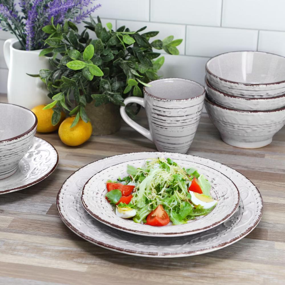 Malibu Sea Glass 16-Piece Dinnerware Set in Dark Green - Image 25