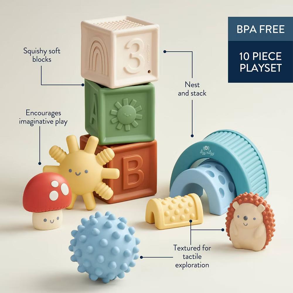 Blocks Stacking Toy - 10pc - Image 3