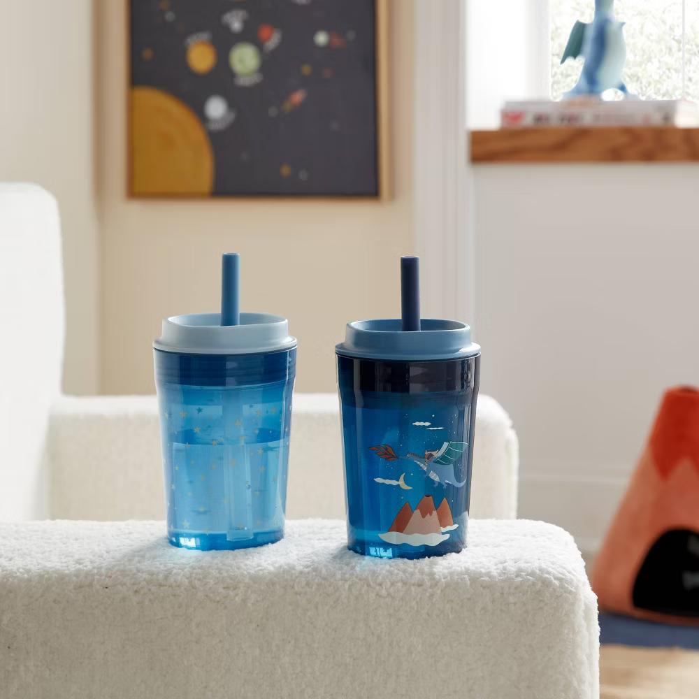 Kids' 14oz 2pk Single Wall Recycled Straw Tumblers - Image 3