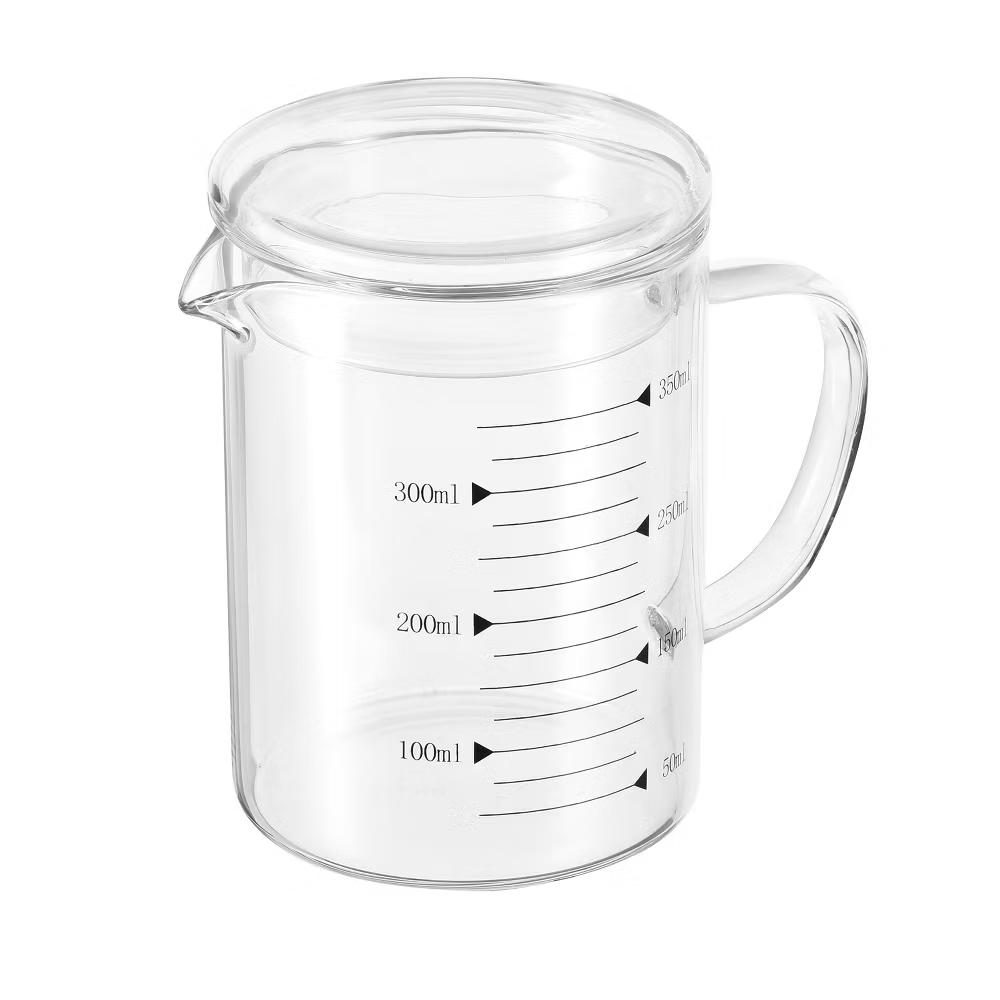 Borosilicate Glass Scale Measure Cups with Glass Lid and V-Shaped Spout - Image 6