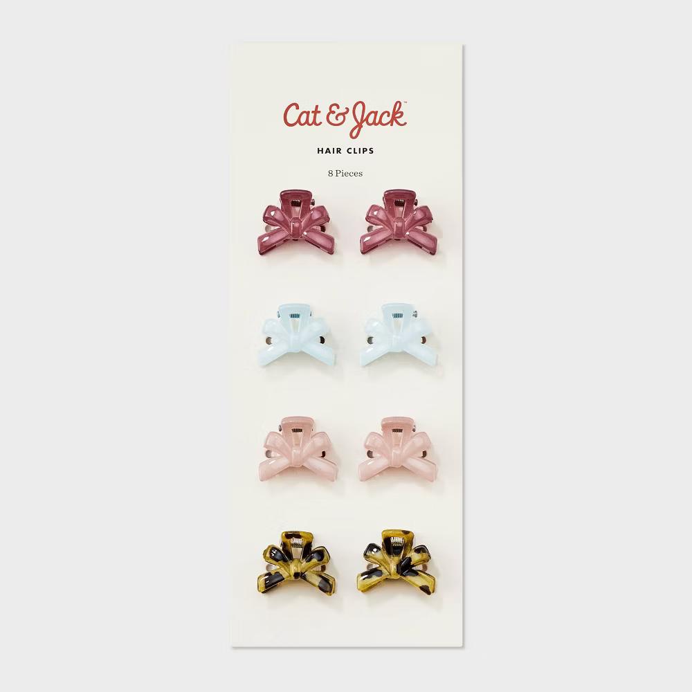 Girls' Bow Claw Hair Clip Set 8pc - Image 3