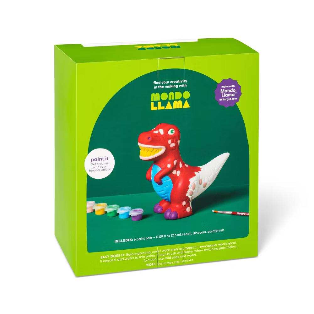 Paint-Your-Own Ceramic Dinosaur Craft Kit - DIY Art Kit with Paint & Brush, Ages 8+ - Image 2