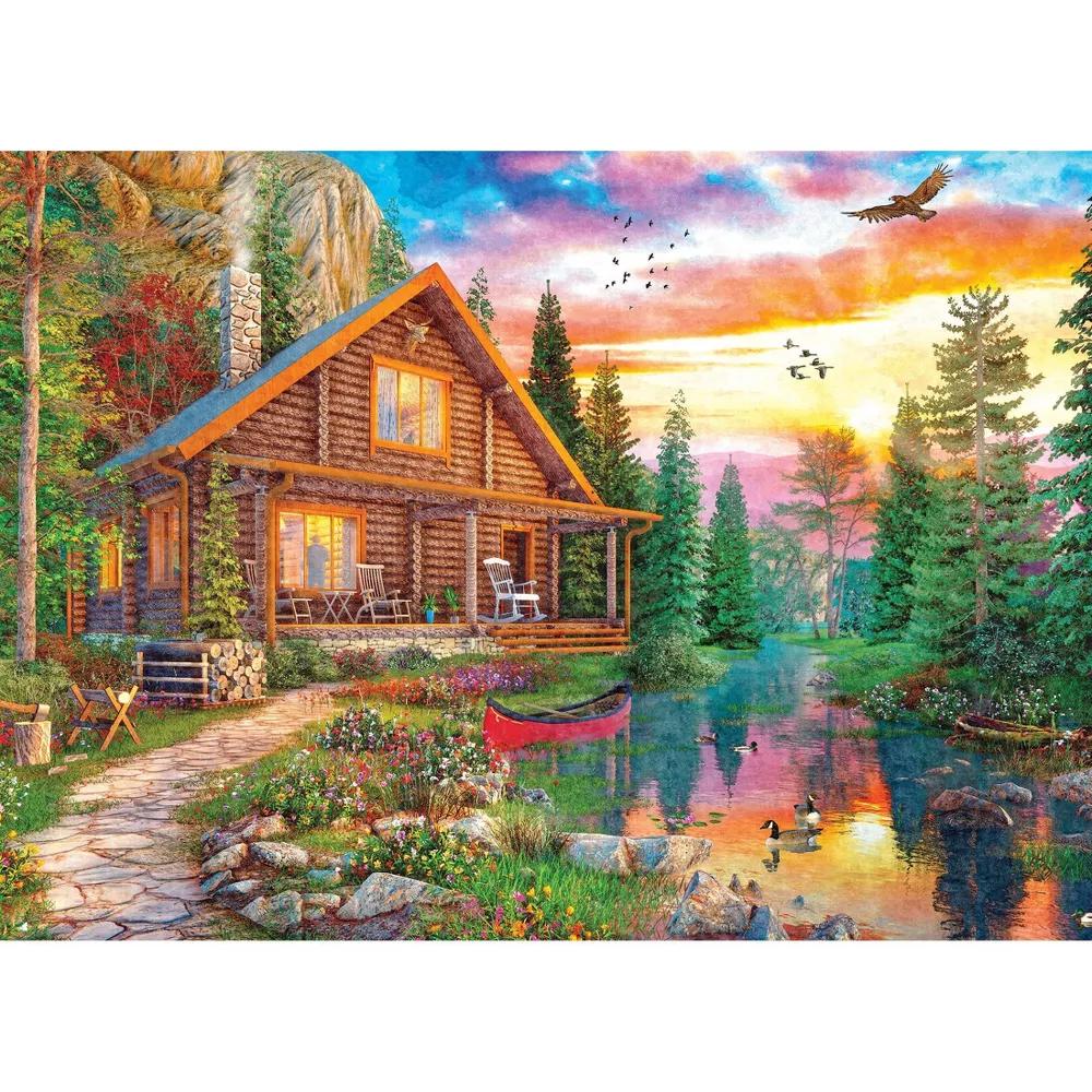 My Happy Place Forest Cabin Jigsaw Puzzle - 1000pc - Image 6